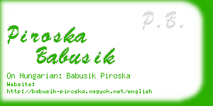 piroska babusik business card